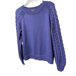 Lane Bryant Purple‎ Cable Knit Sweater Plus Size 18/20 Crew Neck Long Sleeve